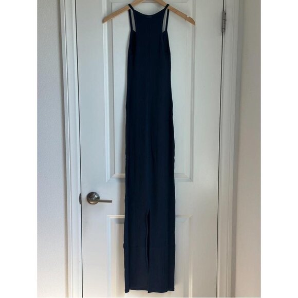 Skims Cotton Rib Long Cami Dress in Navy, Size XXS - Picture 9 of 9